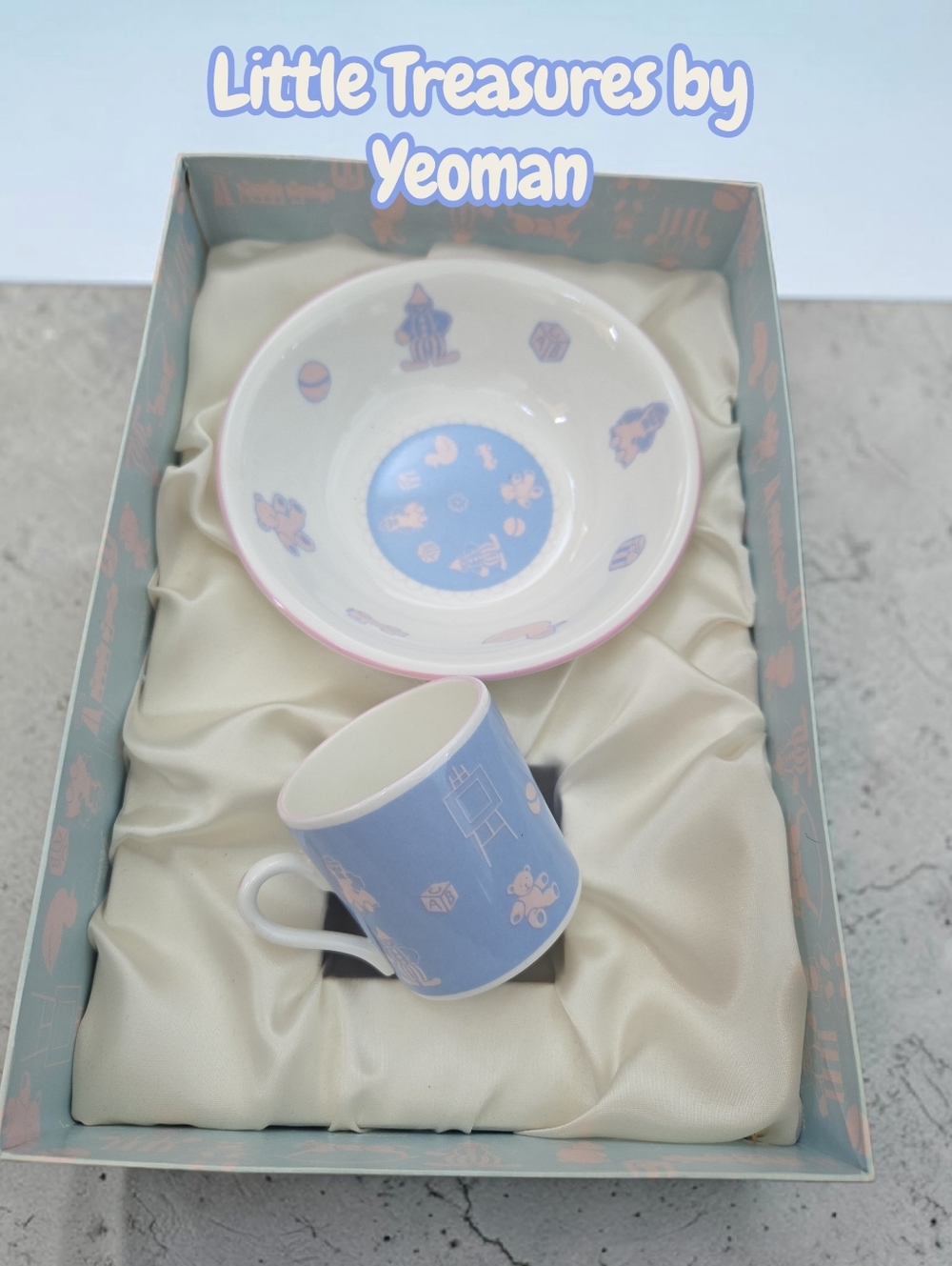 Fine bone China baby set Little Treasures by Yeoman vintage porcelain